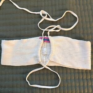 Edikted white ribbed tie top